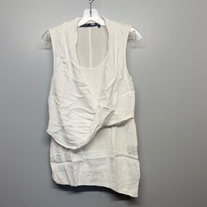 MELISSA NEPTON White Draped Sleeveless Blouse